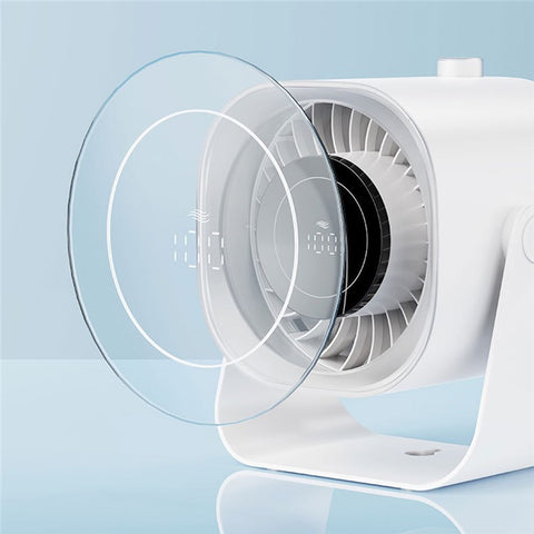 F87 100 Speeds Digital Display Desktop Fan with Stand USB Rechargeable High Speed Turbo Fan