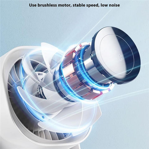 F87 100 Speeds Digital Display Desktop Fan with Stand USB Rechargeable High Speed Turbo Fan