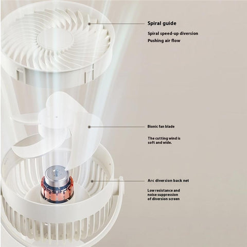 RD23 Clip On Fan Quiet Oscillating Desk Fan USB Rechargeable Air Circulating Electric Fan