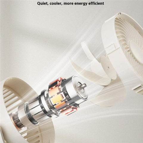 RD23 Clip On Fan Quiet Oscillating Desk Fan USB Rechargeable Air Circulating Electric Fan