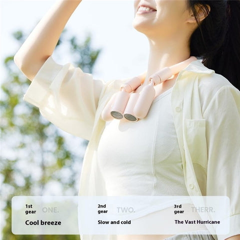 F94 Outdoor Sports Hands Free Neck Fan 3 Speeds Adjustable Flexible Cooling Neckband