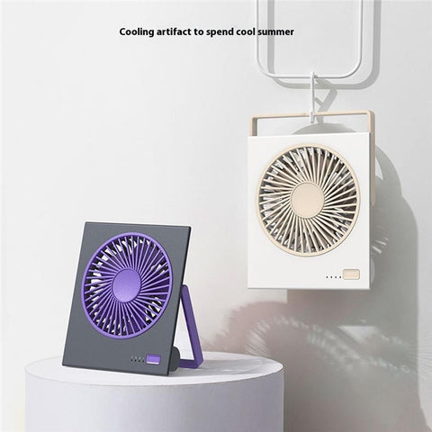 L19 Slim Desk Fan with Foldable Handle 4 Speeds Adjustable Portable Hanging Fan for Bedroom Office