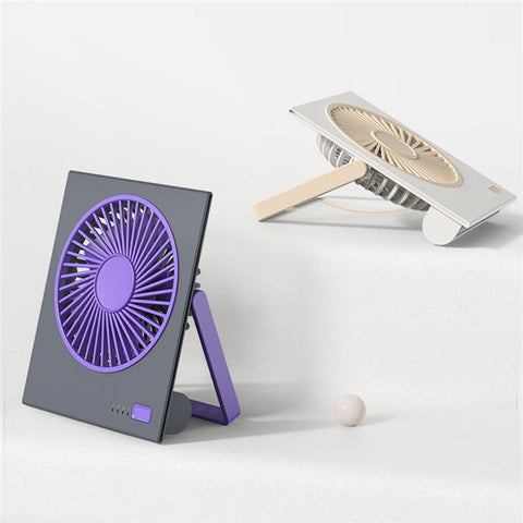 L19 Slim Desk Fan with Foldable Handle 4 Speeds Adjustable Portable Hanging Fan for Bedroom Office