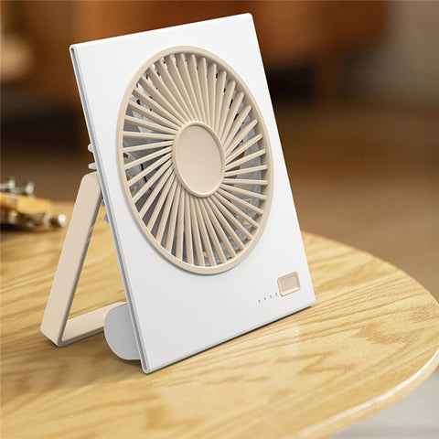L19 Slim Desk Fan with Foldable Handle 4 Speeds Adjustable Portable Hanging Fan for Bedroom Office