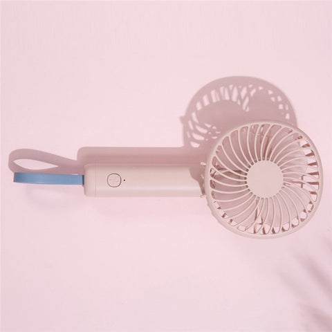 F20 Rotating Pocket Fan Portable Handheld USB Rechargeable 3 Speed Cooling Fan