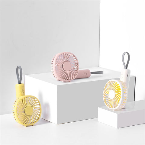 F20 Rotating Pocket Fan Portable Handheld USB Rechargeable 3 Speed Cooling Fan