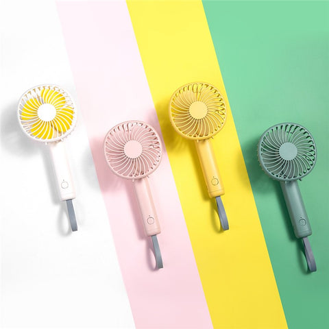 F20 Rotating Pocket Fan Portable Handheld USB Rechargeable 3 Speed Cooling Fan