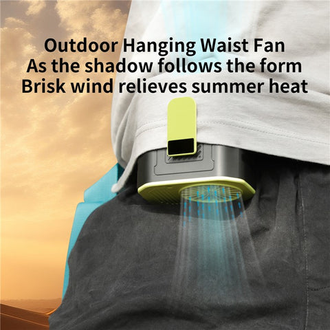 Portable Waist Fan Rechargeable 3 Speed Cooling Fan Power Bank with LED Flashlight