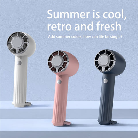 WT14 Mini Handheld Fan Portable 3 Speed Brushless Motor Mute Cooling Fan for Outdoor / Desktop Use