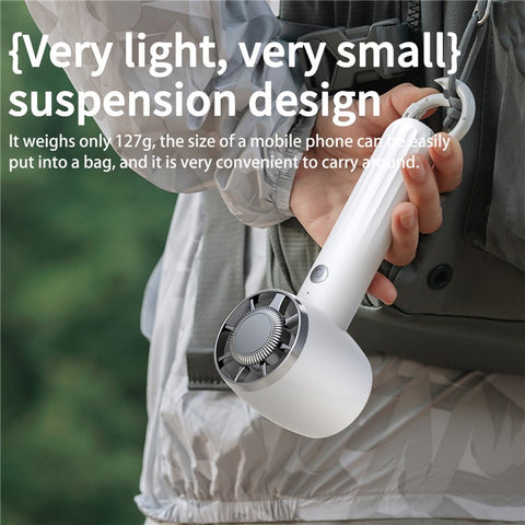 WT14 Mini Handheld Fan Portable 3 Speed Brushless Motor Mute Cooling Fan for Outdoor / Desktop Use