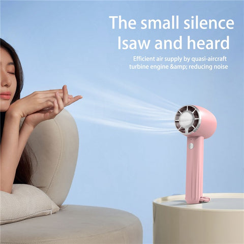 WT14 Mini Handheld Fan Portable 3 Speed Brushless Motor Mute Cooling Fan for Outdoor / Desktop Use