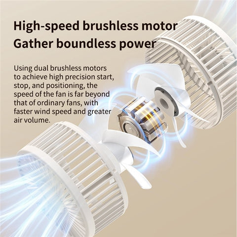 ZK04 Circulating Fan Portable Rechargeable 3 Speed Desktop Cooling Fan with Ambient Light