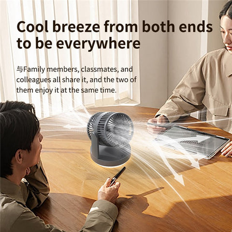 ZK04 Circulating Fan Portable Rechargeable 3 Speed Desktop Cooling Fan with Ambient Light