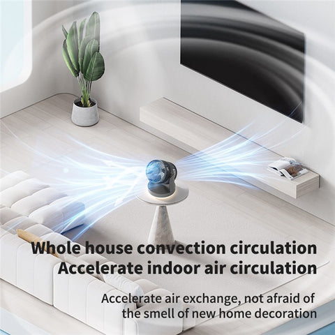 ZK04 Circulating Fan Portable Rechargeable 3 Speed Desktop Cooling Fan with Ambient Light