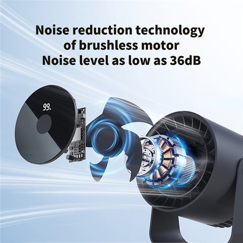 ZK05 Rechargeable Circulating Fan Portable Angle Adjustable Multi-Speed Cooling Fan