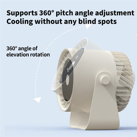 ZK05 Rechargeable Circulating Fan Portable Angle Adjustable Multi-Speed Cooling Fan