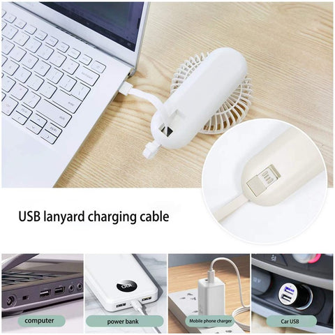 F30 Rotatable Handheld Fan Brushless Motor 4 Speed USB Rechargeable Cooling Fan