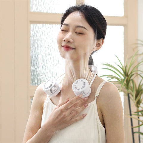 Y23 Refrigeration Neck Fan Retractable Soft Hose Hands-free Portable Fan for Running Cycling