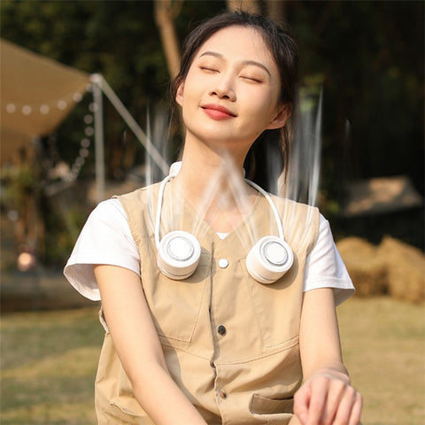 Y23 Refrigeration Neck Fan Retractable Soft Hose Hands-free Portable Fan for Running Cycling