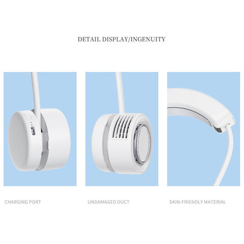 Y23 Refrigeration Neck Fan Retractable Soft Hose Hands-free Portable Fan for Running Cycling