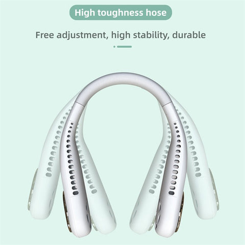 F60 Portable USB Charging Hanging Neck Mini Cooling Fan Summer Bladeless Fan Cooler