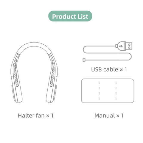 F60 Portable USB Charging Hanging Neck Mini Cooling Fan Summer Bladeless Fan Cooler