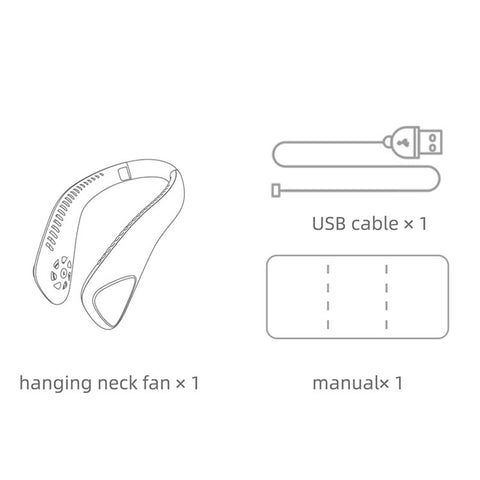 F70 Outdoor Sports Neck Fan 3 Gears Low Noise Summer Cooling Bladeless Neck-mounted Fan