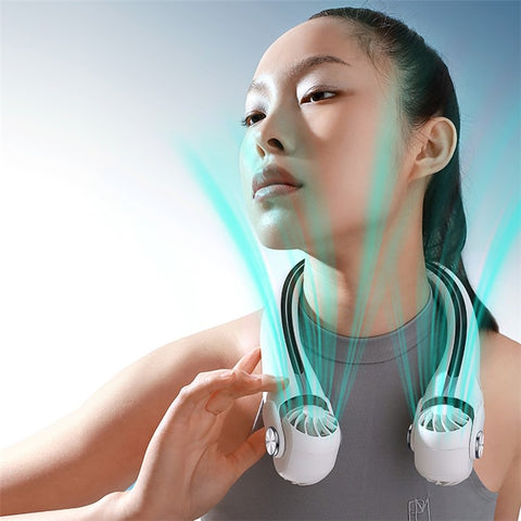 MF080 Hanging Neck Fan Adjustable Air Outlet Wearable Fan Battery Operated Neck Fan Cooler