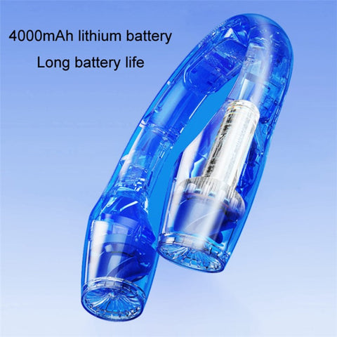 Portable Neck-Mount Cooling Fan Digital Display Bladeless Fan Wearable Personal Air Cooler