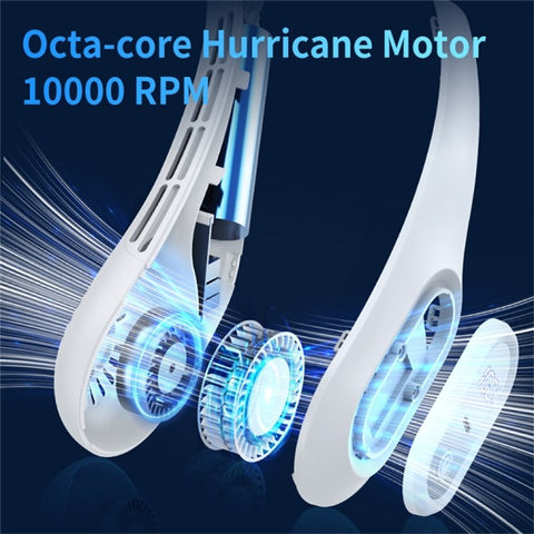 J18 Summer Neck-mounted Cooling Fan Portable Bladeless Air Fan with Digital Display