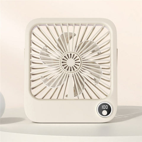 W30 Battery-Powered Digital Display Cooling Fan Portable Quiet Mini Desktop Fan