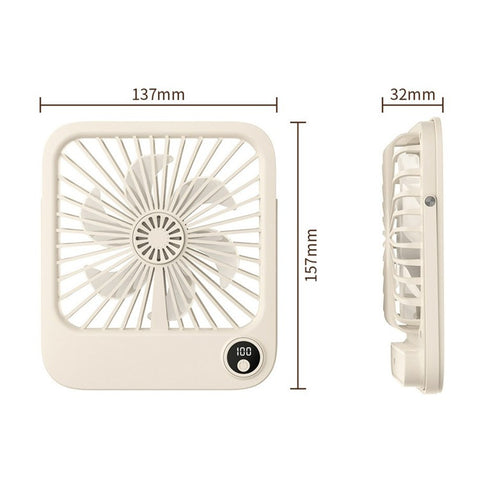 W30 Battery-Powered Digital Display Cooling Fan Portable Quiet Mini Desktop Fan