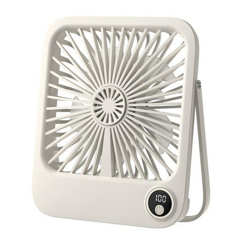 W30 Battery-Powered Digital Display Cooling Fan Portable Quiet Mini Desktop Fan