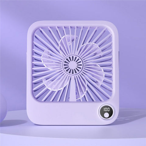 W30 Battery-Powered Digital Display Cooling Fan Portable Quiet Mini Desktop Fan
