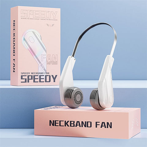MF089 Summer Neck Hanging Fan 5 Speeds Brushless Motor Neckband Cooling Fan