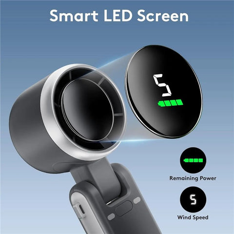 N607 Portable Rechargeable Cooling Fan 5 Wind Speeds Summer Turbine Handheld Fan