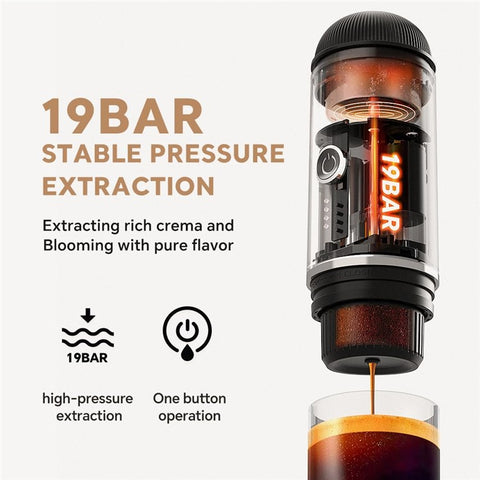 ICAFILAS Portable Travel Espresso Machine USB Rechargeable Capsule Coffee Maker ( BPA Free, No FDA