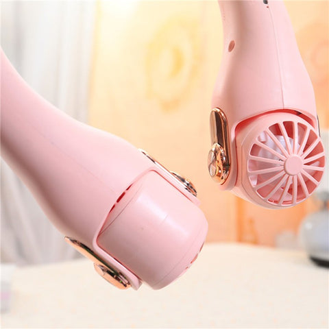 LP879 Portable Neck Fan USB Rechargeable 3 Speeds Adjustable Hands Free Cooling Fan for Outdoors