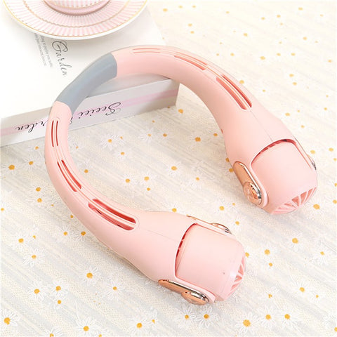 LP879 Portable Neck Fan USB Rechargeable 3 Speeds Adjustable Hands Free Cooling Fan for Outdoors