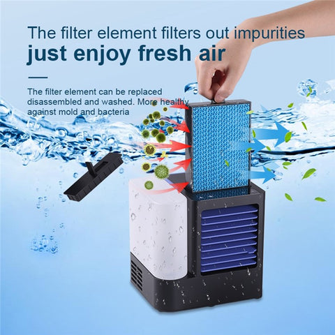 F10 (TJ-101) Desktop Mini Air Conditioner Cooler Portable Evaporative Cooling Fan with Night Light