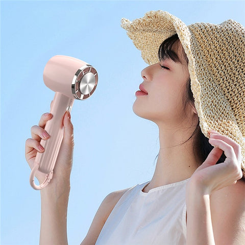 WT13 Portable Cold Compress Cooling Fan with Carabiner for Outdoor Travel Home Office Use