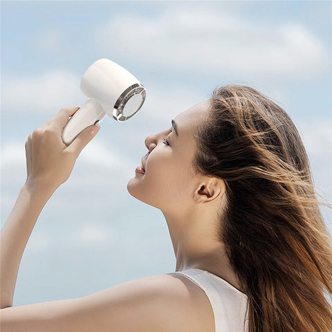 WT13 Portable Cold Compress Cooling Fan with Carabiner for Outdoor Travel Home Office Use