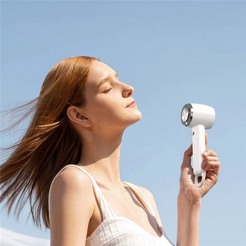 WT13 Portable Cold Compress Cooling Fan with Carabiner for Outdoor Travel Home Office Use