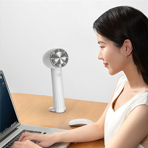 WT13 Portable Cold Compress Cooling Fan with Carabiner for Outdoor Travel Home Office Use