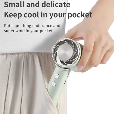 WT15 Portable Mini Cooling Fan Cold Compress Handheld Foldable Fan with Carabiner