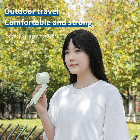 WT15 Portable Mini Cooling Fan Cold Compress Handheld Foldable Fan with Carabiner