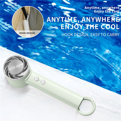 WT15 Portable Mini Cooling Fan Cold Compress Handheld Foldable Fan with Carabiner