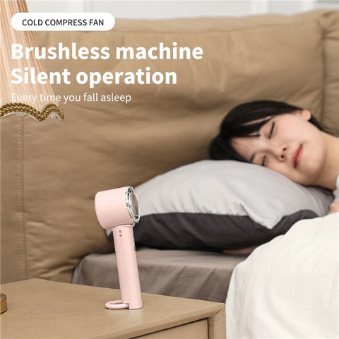 WT15 Portable Mini Cooling Fan Cold Compress Handheld Foldable Fan with Carabiner