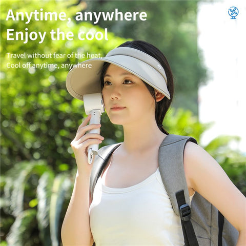 WT15 Portable Mini Cooling Fan Cold Compress Handheld Foldable Fan with Carabiner