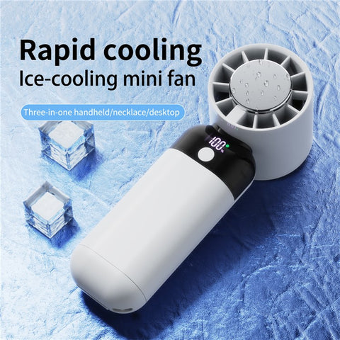 ZK03 Portable Cold Compress Cooling Fan 3 Speed Rechargeable Handheld Desktop Fan Cooler